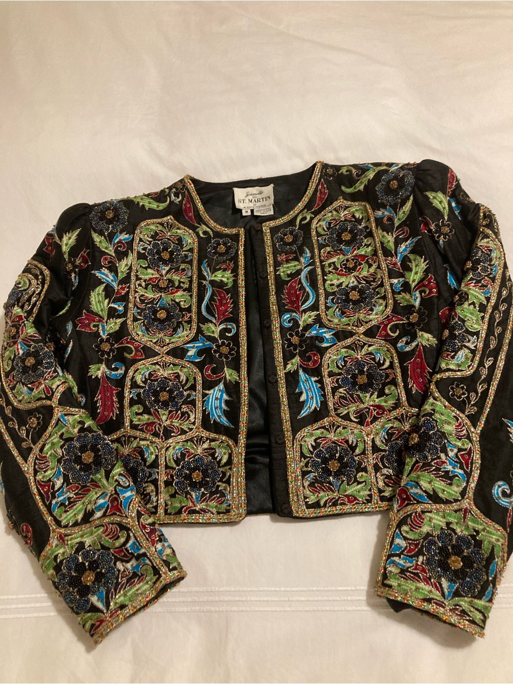 Jeanette for St. Martin – Exceptional Heavily Hand-Beaded Vintage Silk Jacket